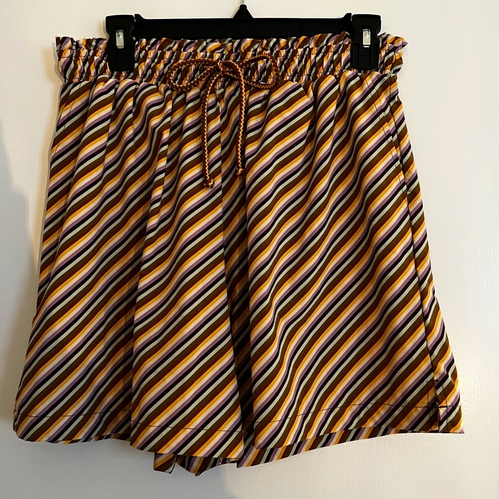Sort of swimsuit material, fun for summertime, I wore them as normal shorts.